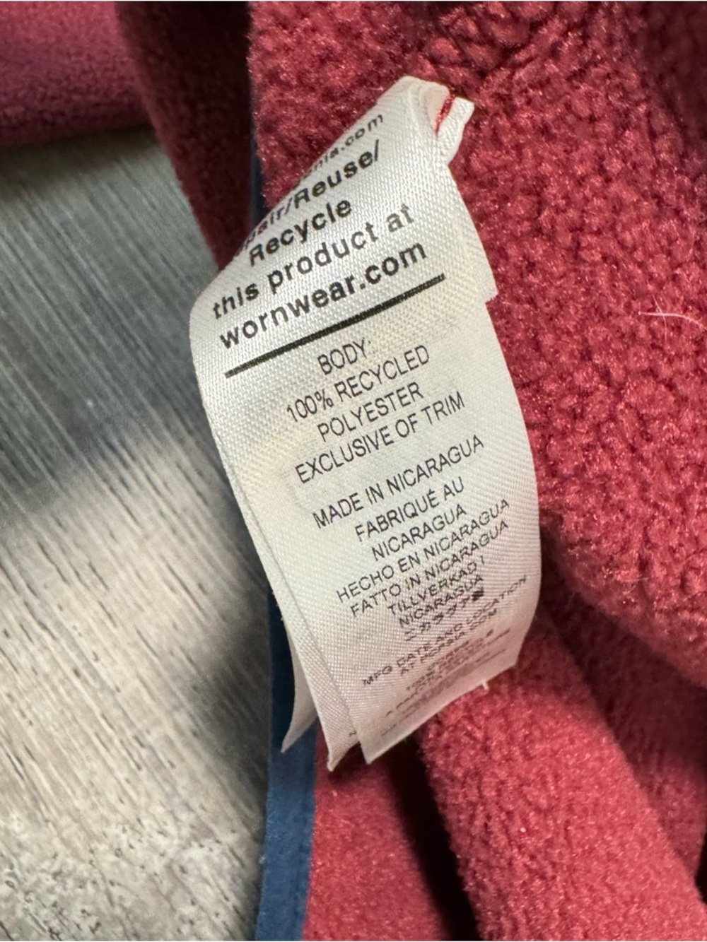 Vintage Patagonia fleece pullover red burgundy medium snap - Picture 5 of 7